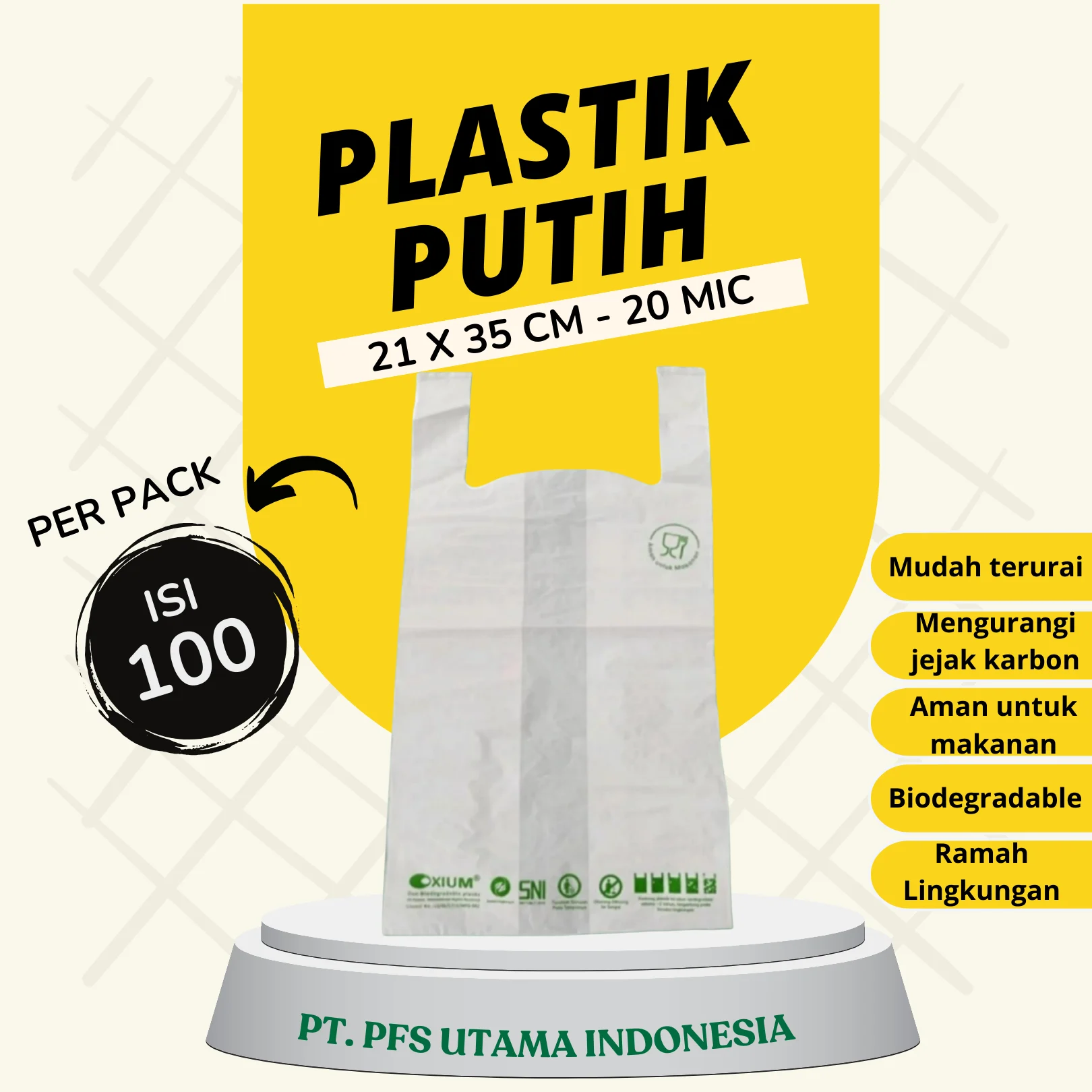Plastik Kresek Putih 21x35 cm - 20 Mic